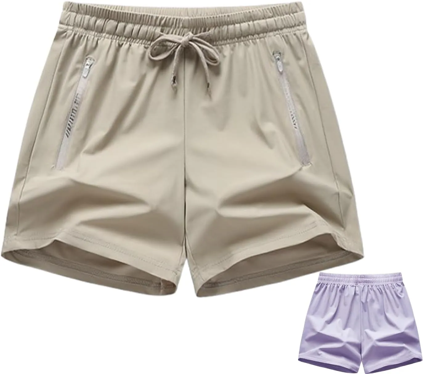 Women's Ice Silk Quick-Dry Stretch Shorts Lightweight & Breathable for Yoga, Running, Gym - Comfortable Workout Shorts