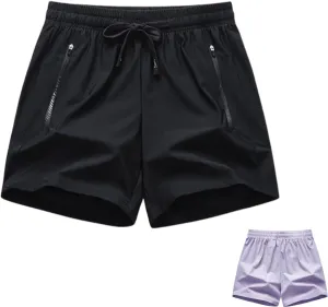 Women's Ice Silk Quick-Dry Stretch Shorts Lightweight & Breathable for Yoga, Running, Gym - Comfortable Workout Shorts