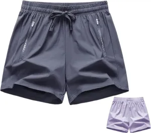 Women's Ice Silk Quick-Dry Stretch Shorts Lightweight & Breathable for Yoga, Running, Gym - Comfortable Workout Shorts