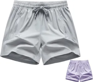 Women's Ice Silk Quick-Dry Stretch Shorts Lightweight & Breathable for Yoga, Running, Gym - Comfortable Workout Shorts