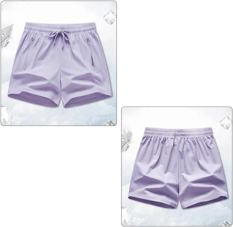 Women's Ice Silk Quick-Dry Stretch Shorts Lightweight & Breathable for Yoga, Running, Gym - Comfortable Workout Shorts