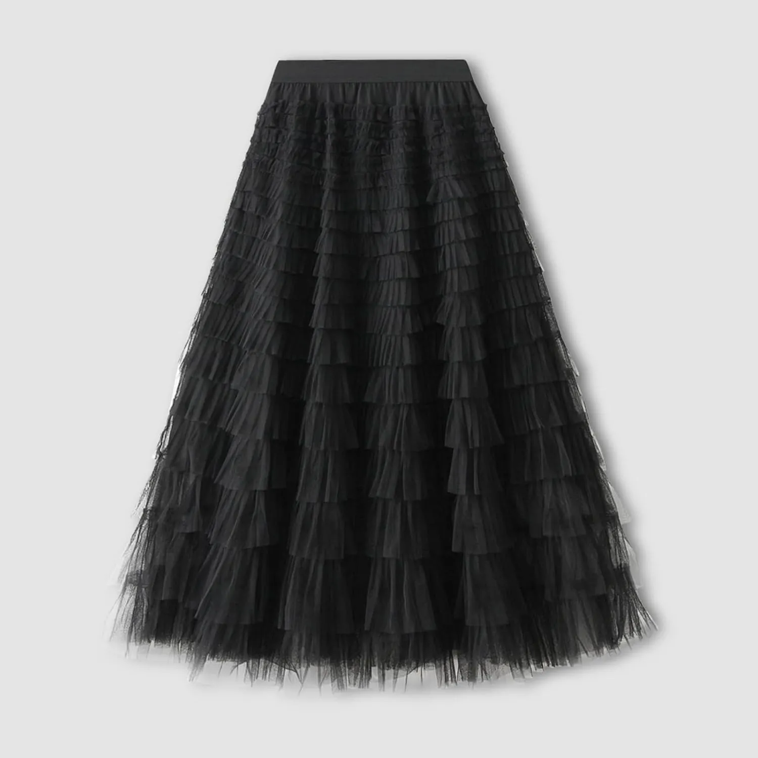 Women's Long Maxi Tulle Skirts High Waisted Tiered Layered Midi Skirt Ruffle A Line Skirt Mesh Tutu Skirt Petticoat