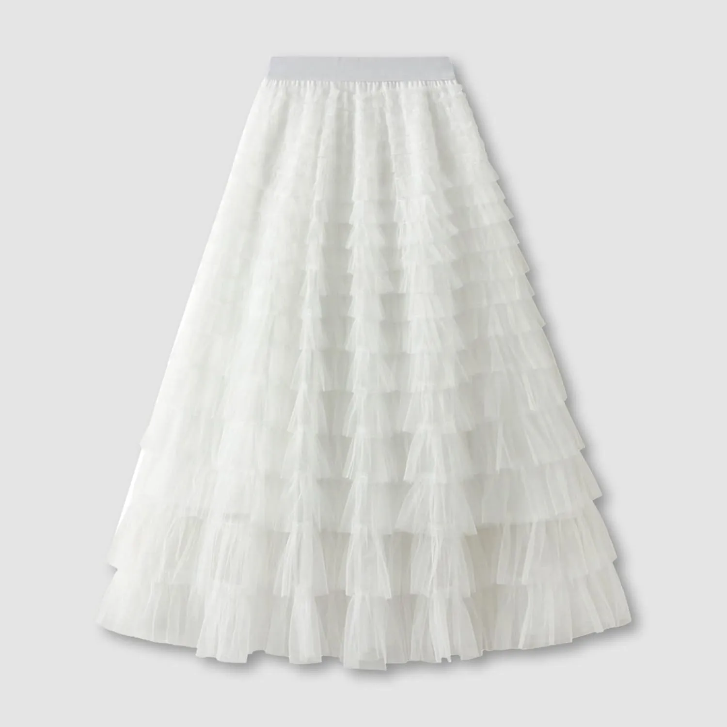 Women's Long Maxi Tulle Skirts High Waisted Tiered Layered Midi Skirt Ruffle A Line Skirt Mesh Tutu Skirt Petticoat