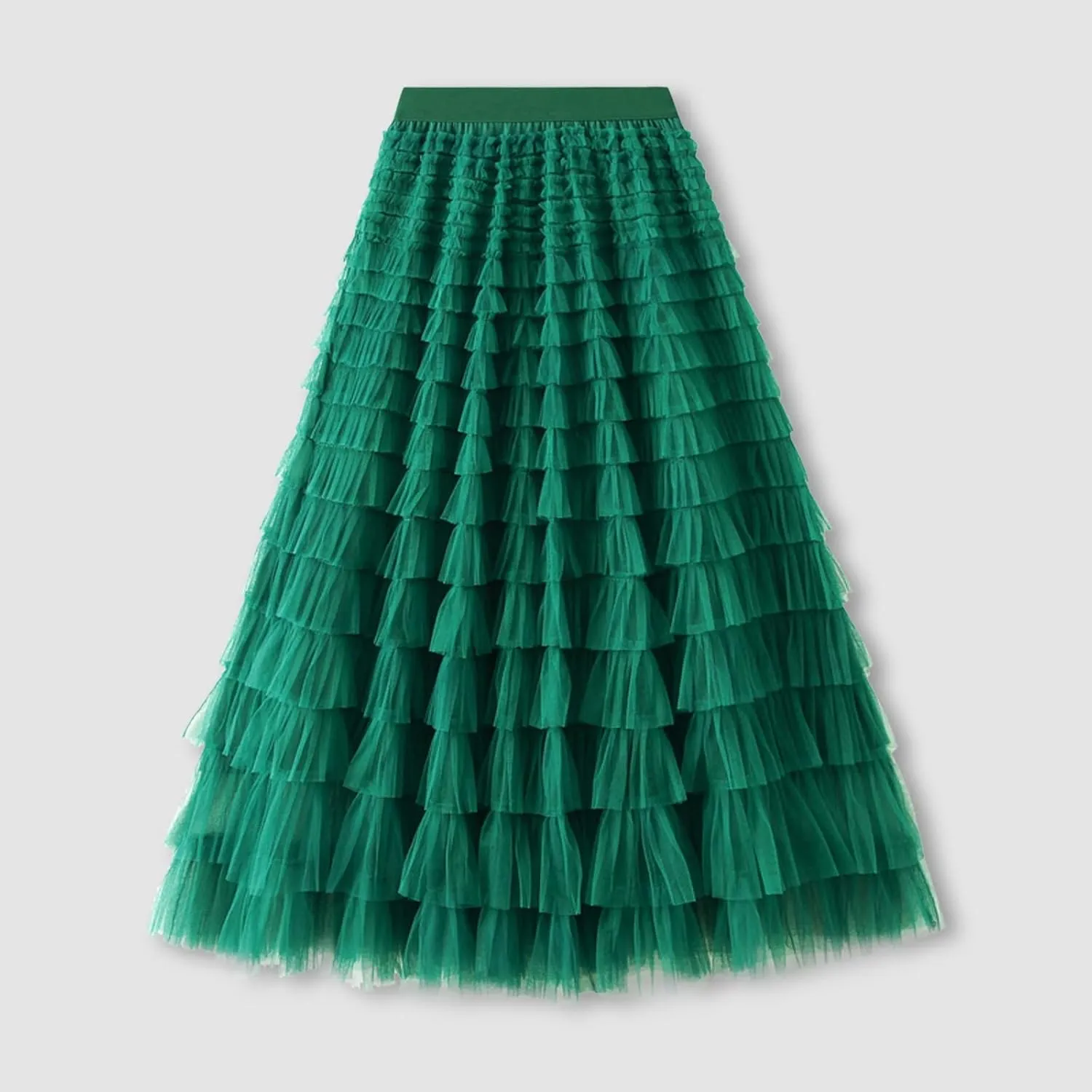 Women's Long Maxi Tulle Skirts High Waisted Tiered Layered Midi Skirt Ruffle A Line Skirt Mesh Tutu Skirt Petticoat