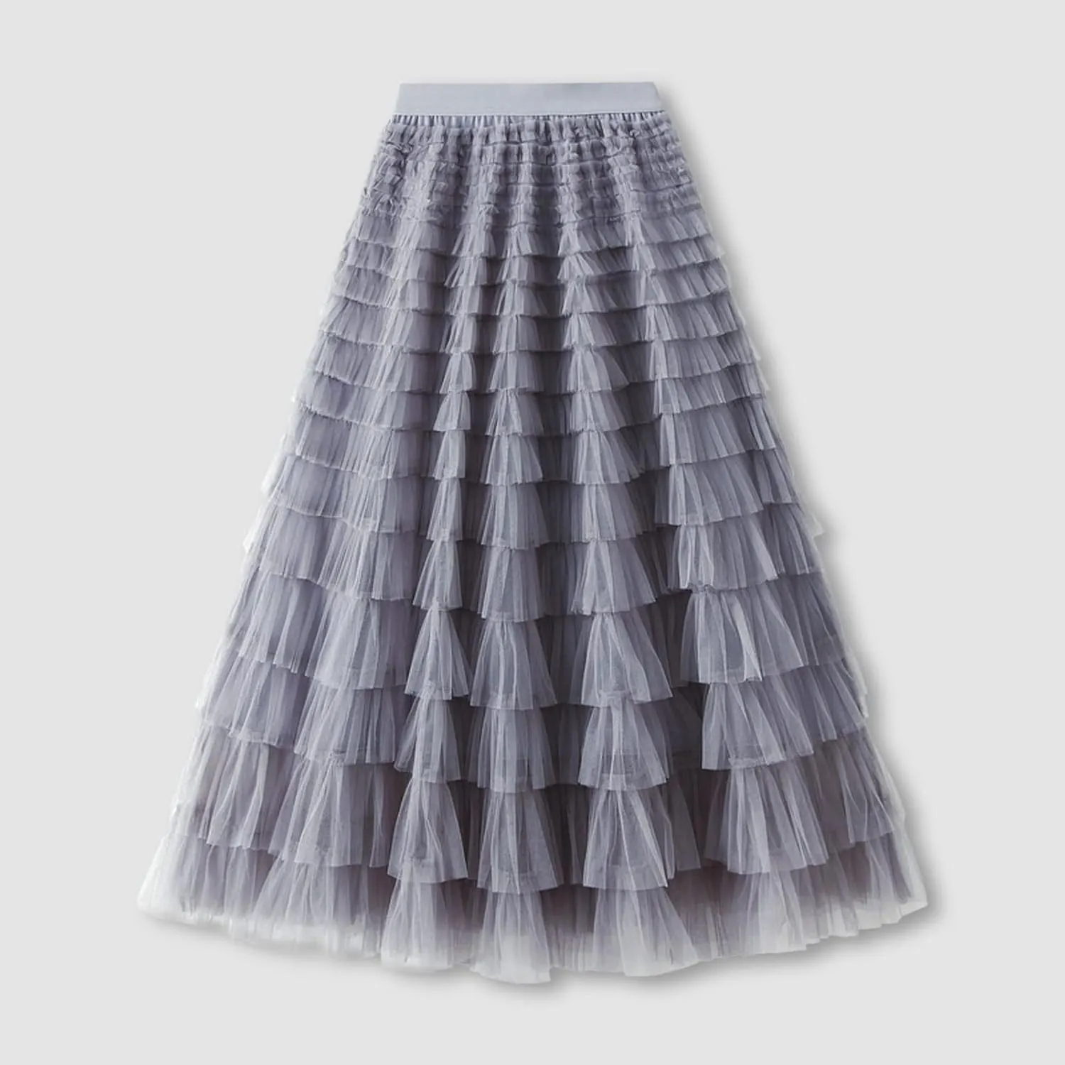 Women's Long Maxi Tulle Skirts High Waisted Tiered Layered Midi Skirt Ruffle A Line Skirt Mesh Tutu Skirt Petticoat