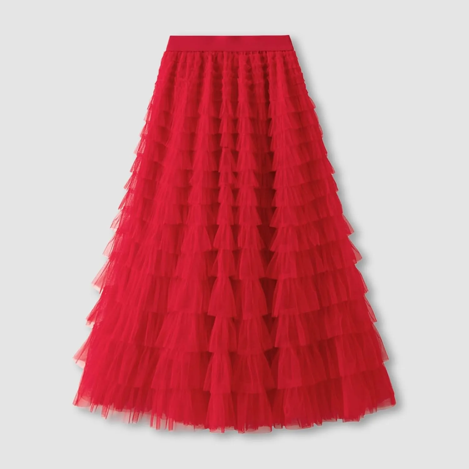 Women's Long Maxi Tulle Skirts High Waisted Tiered Layered Midi Skirt Ruffle A Line Skirt Mesh Tutu Skirt Petticoat