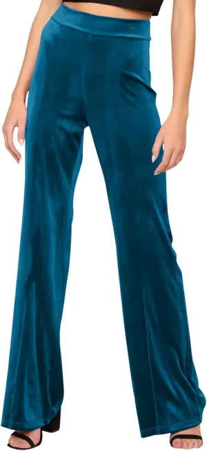 Womens Solid Color Mid Waist Cotton Pants Loose Wide Leg Straight Trouser with Pockets Casual Yoga Sweatpants Slacks