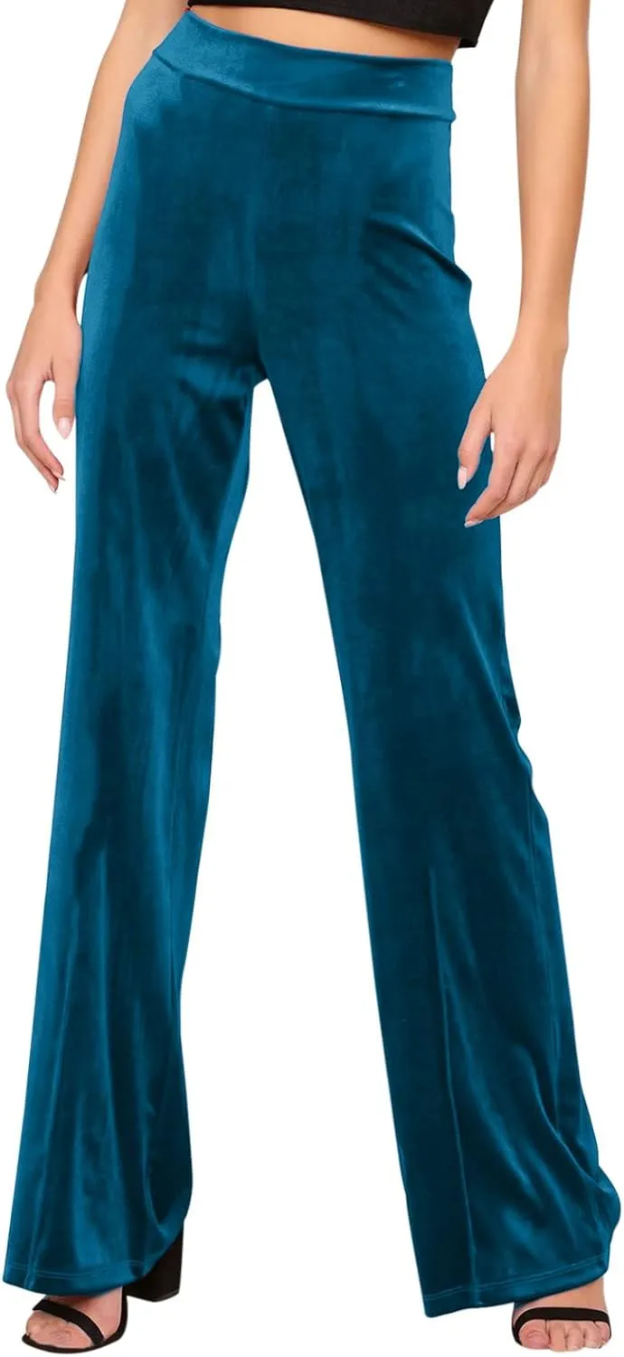 Womens Solid Color Mid Waist Cotton Pants Loose Wide Leg Straight Trouser with Pockets Casual Yoga Sweatpants Slacks