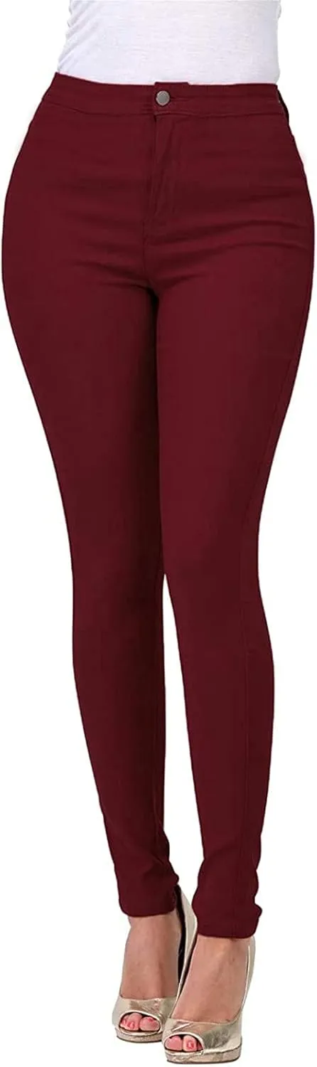 Womens Stretch Jeggings with Pockets Ripped High Waisted Classic Butt Lifting Yoga Leggings Fitted Denim Ankle Jeans