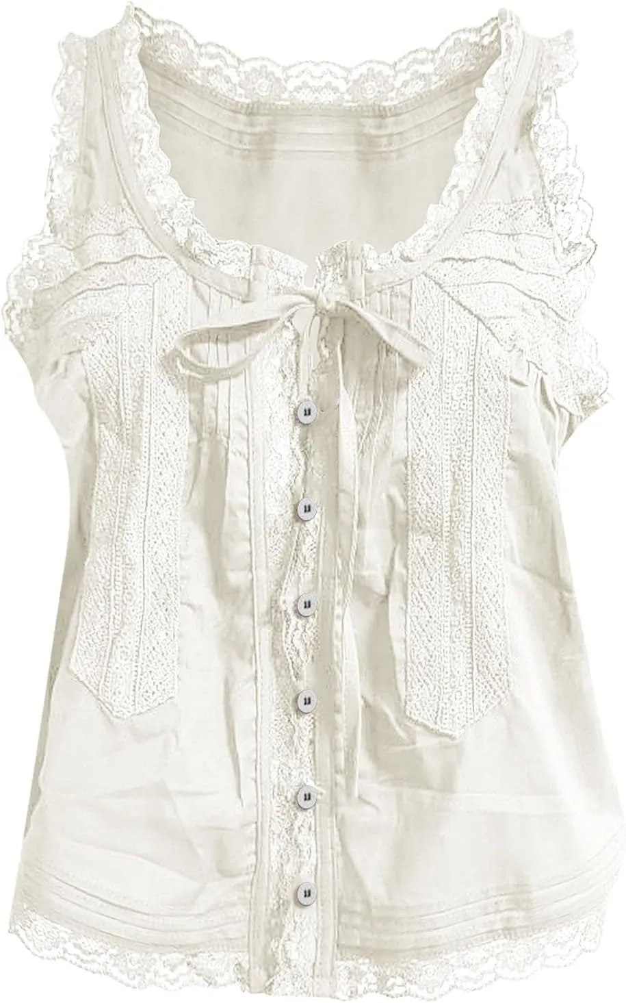 Womens Summer Lace Camisole Tank Tops V-Neck Sleeveless Babydoll Tops Casual Cute Going Out Vacation Y2k T-Shirts