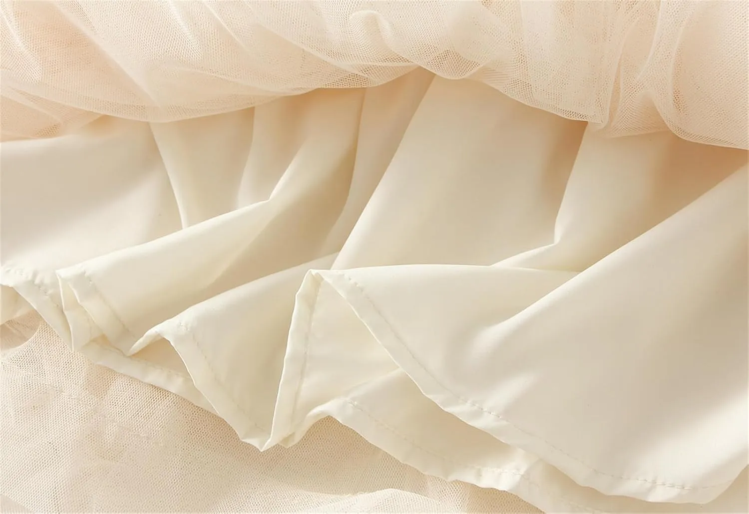 Women's Tulle Skirt High Low Ruffle Elastic Waist Ruffle Tiered Party Petticoat 2024 Midi Skirt Evening Mesh Long Skirt