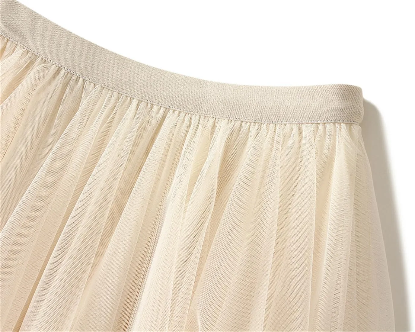 Women's Tulle Skirt High Low Ruffle Elastic Waist Ruffle Tiered Party Petticoat 2024 Midi Skirt Evening Mesh Long Skirt