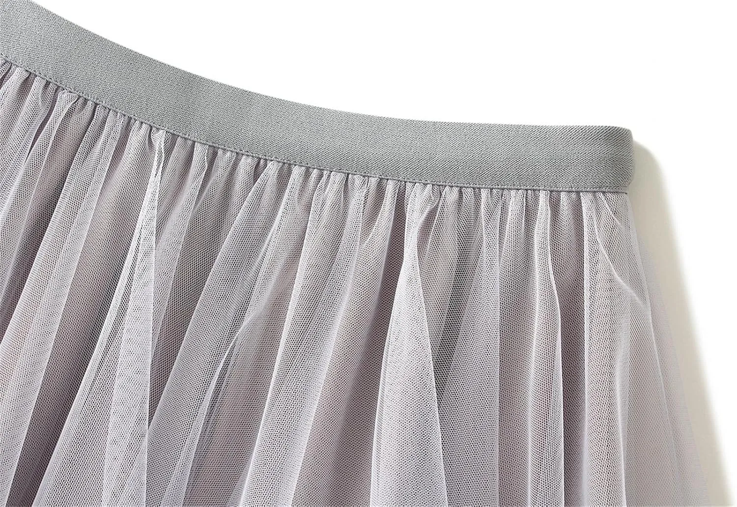 Women's Tulle Skirt High Low Ruffle Elastic Waist Ruffle Tiered Party Petticoat 2024 Midi Skirt Evening Mesh Long Skirt