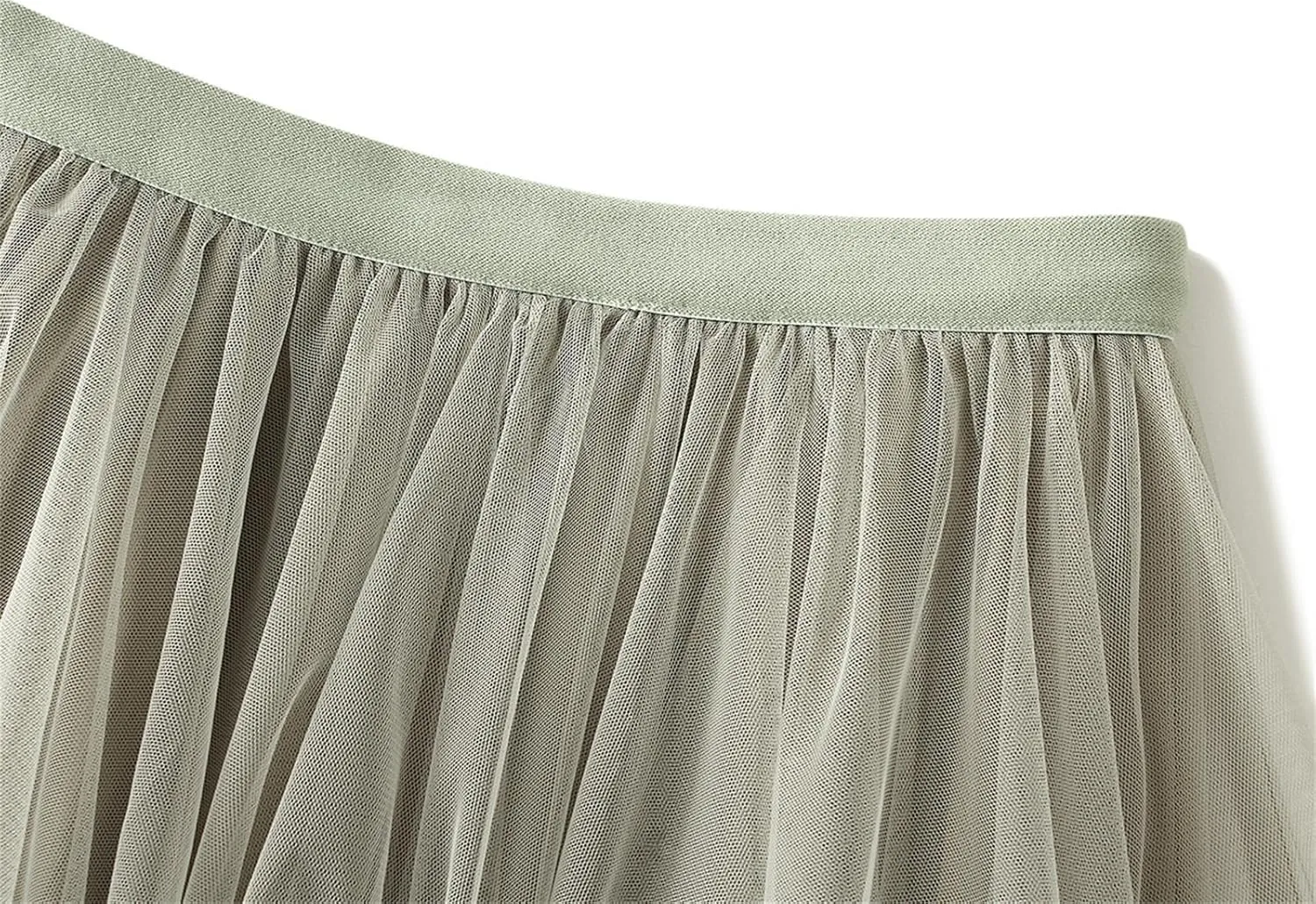 Women's Tulle Skirt High Low Ruffle Elastic Waist Ruffle Tiered Party Petticoat 2024 Midi Skirt Evening Mesh Long Skirt