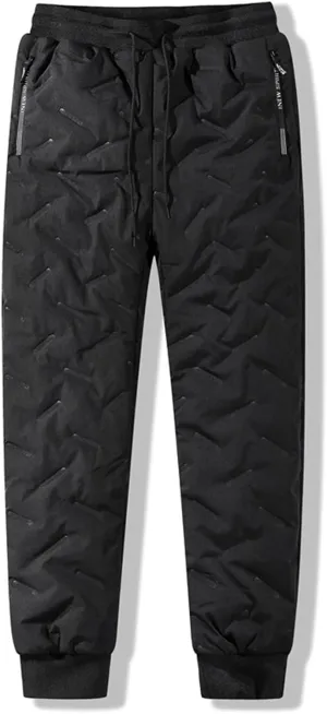 Womens Warm Winter Thickened Fleece Sherpa Lined Down Cotton Sweatpants Drawstring Athletic Jogger Padded Quilted Pants