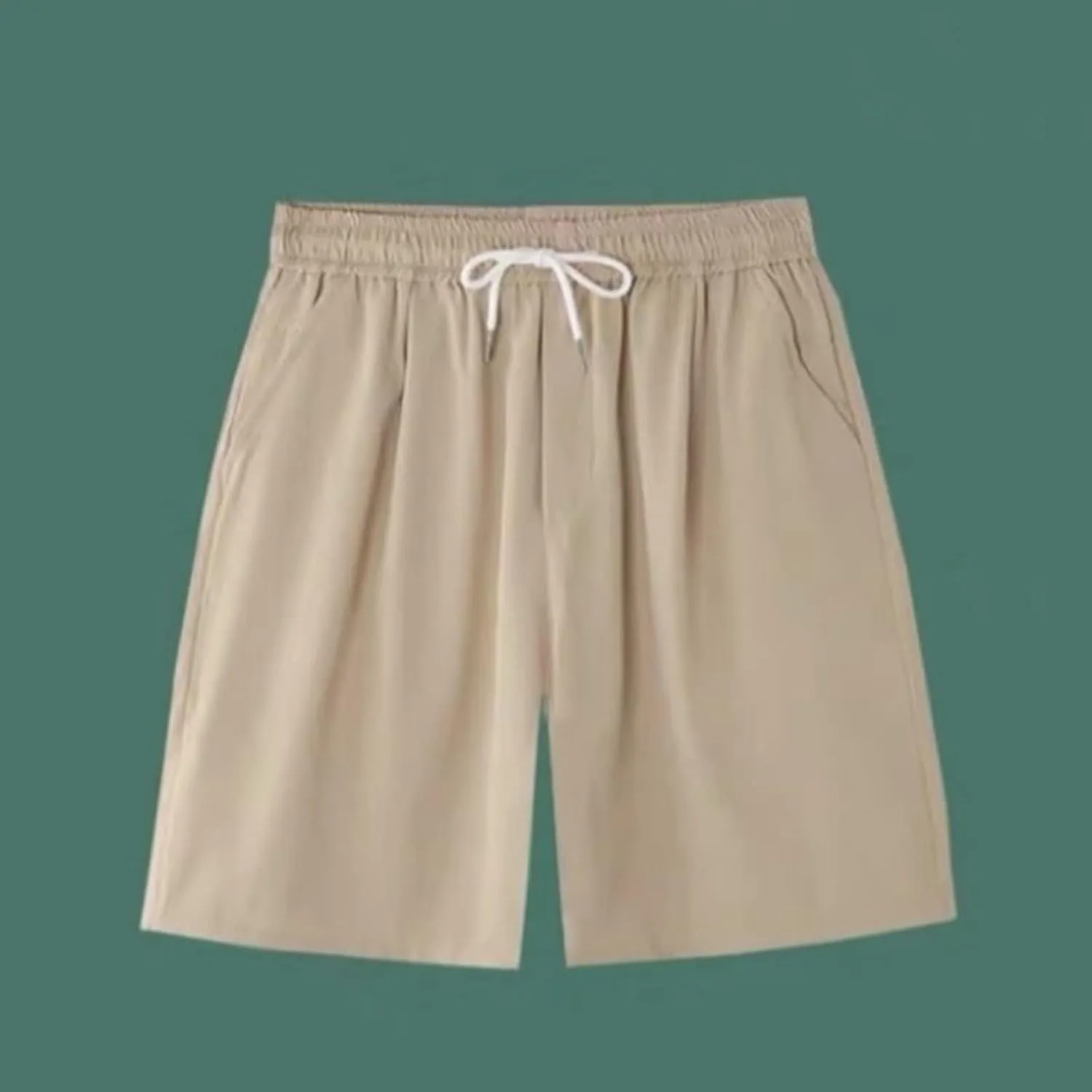 XIAOBU Casual Sports Shorts Men's Elastic Waist Loose Running Short Pants Quick-Drying Solid Thin Beach Bermuda Shorts