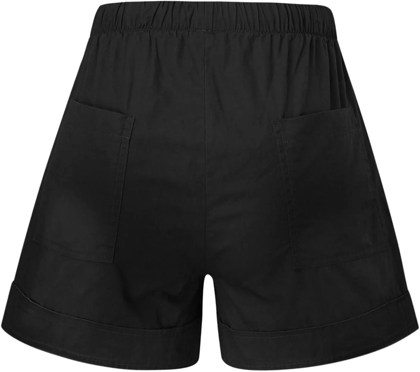 ZDRZK Womens Summer Shorts Plus Size Solid Comfy Drawstring Casual Shorts Elastic Waist Pocket Loose Travel Shorts Pants